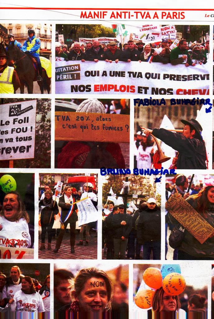 photo dans le journal cheval de la manif a paris1